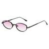 European and American Personalized Small Frame Oval Exquisite Metal Glasses for Men and Women Fashionable Anti-Uv Sunglasses