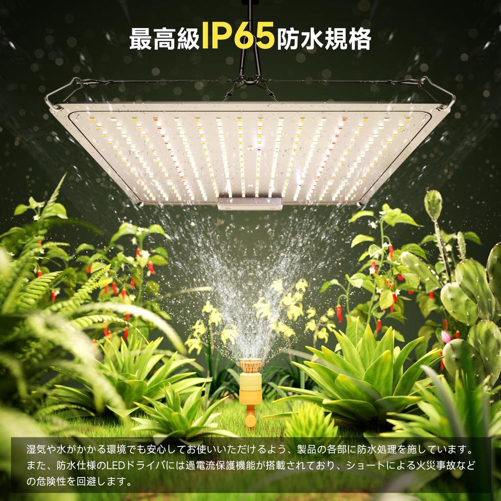 Plant Grow Light LED 60W Panel [Improved Heat Dissipation Efficiency/IP65 Waterproof] Warm White 256 LEDs Full Spectrum UV/IR Long Life Quantum Lamp I