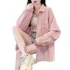 Lazy Style Women's Retro Pinstripe Shirt - Versatile Korean Long Sleeve for Spring & Summer
