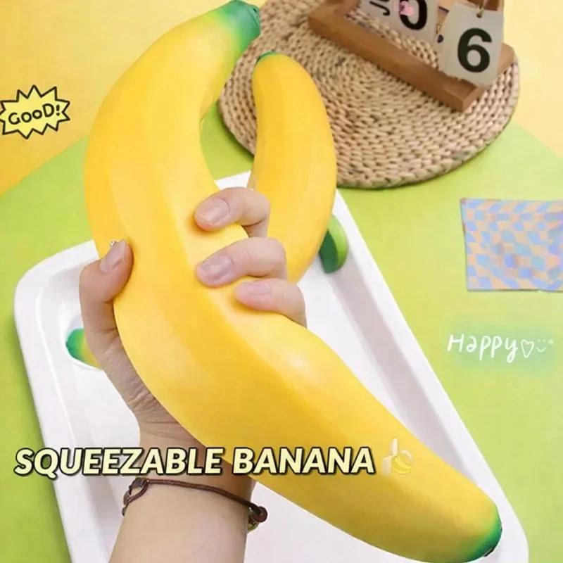 45Cm Banana Toys Anti-Stress Squishy Slow Rising Jumbo Squishy Fruit Squeeze Toy Funny Stress Reliever Prop For Adults Gifts