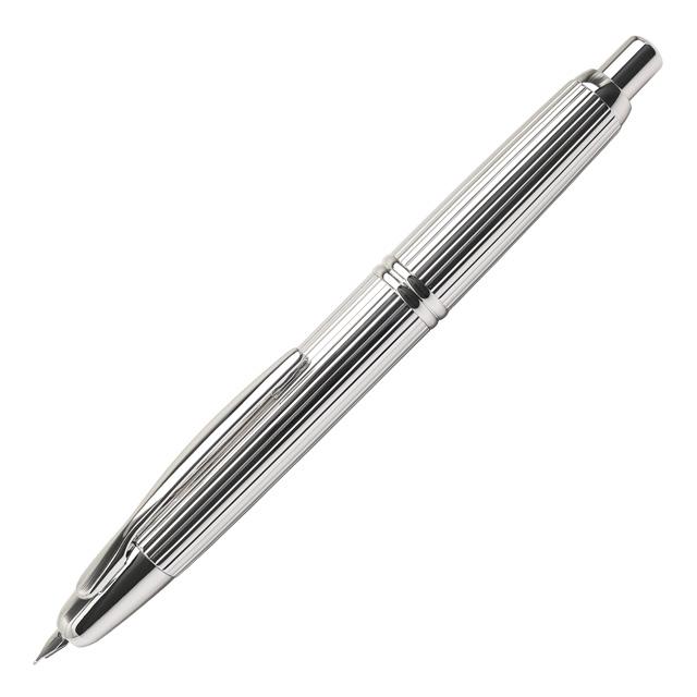 Pilot CAPLESS STRIPE Rhodium Vanishing Point Fountain Pen Fine Nib FC-3MS-S-F with Converter