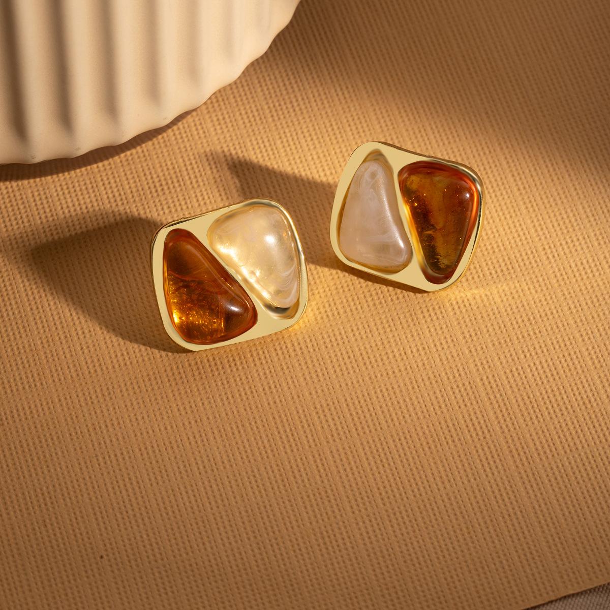 

Изысканные винтажные серьги уникального дизайна с квадратным узором «тигровый глаз» кофейного цвета для женщин коричневый