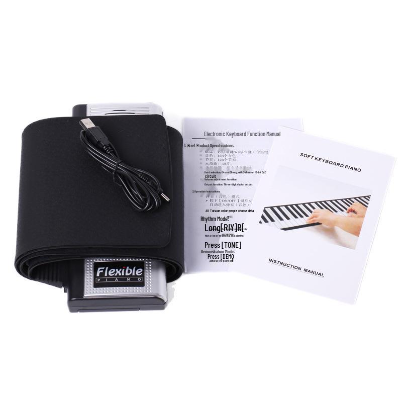 61-Key Silicone Roll-Up Piano: Portable Folding Electronic Keyboard for Beginners & Adults