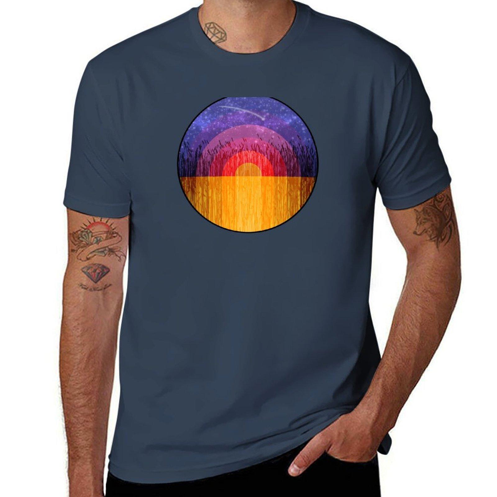 Vintage and Retro Inspired Canadian Prairie Sunset Graphic Design TShirt Retro Graphic Print TShirt S