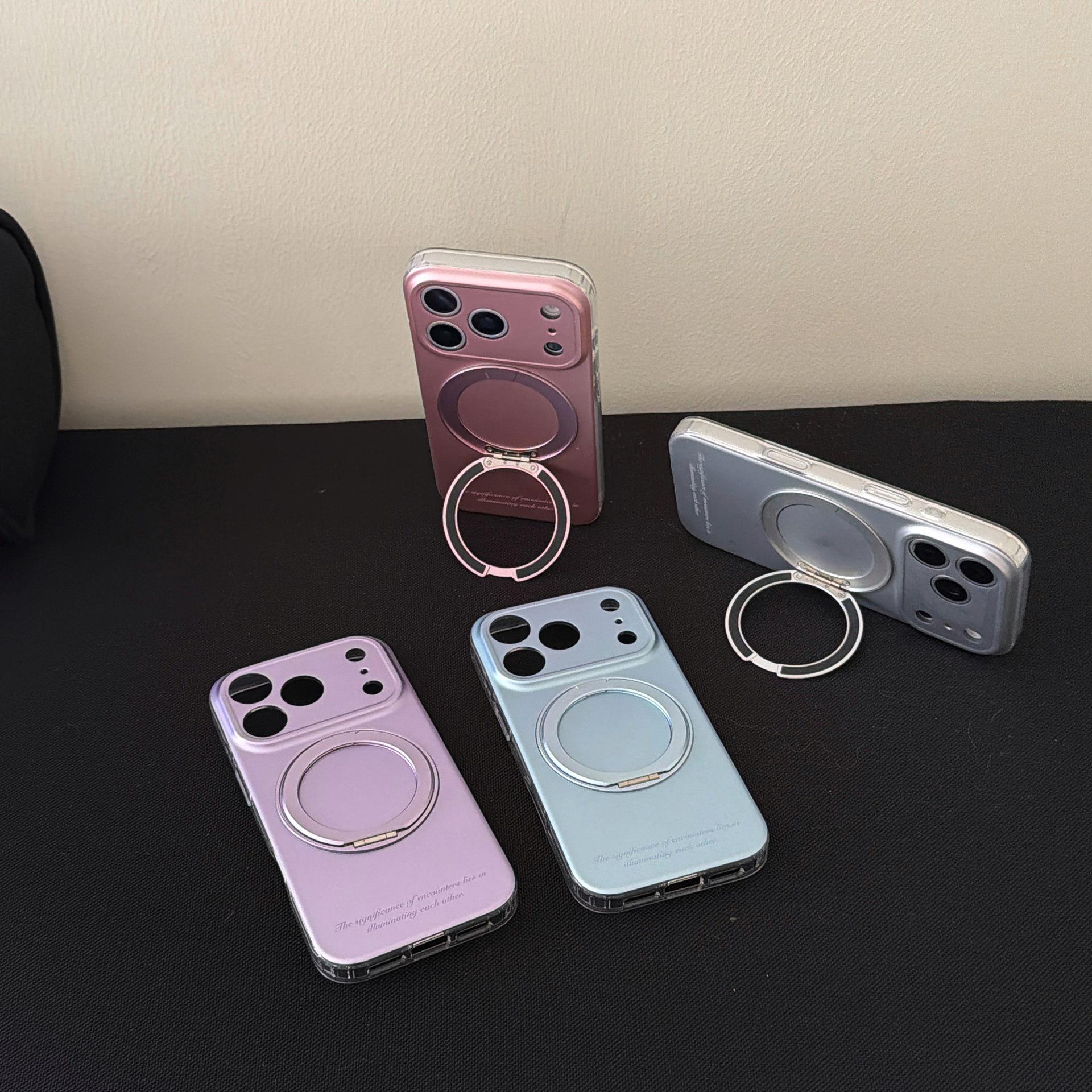 

iPhone 15 Pro Max Case: Electroplated, Solid Color, 360° Rotating Stand, Compatible with 16/17 PM. iPhone 17 Pro Max синий