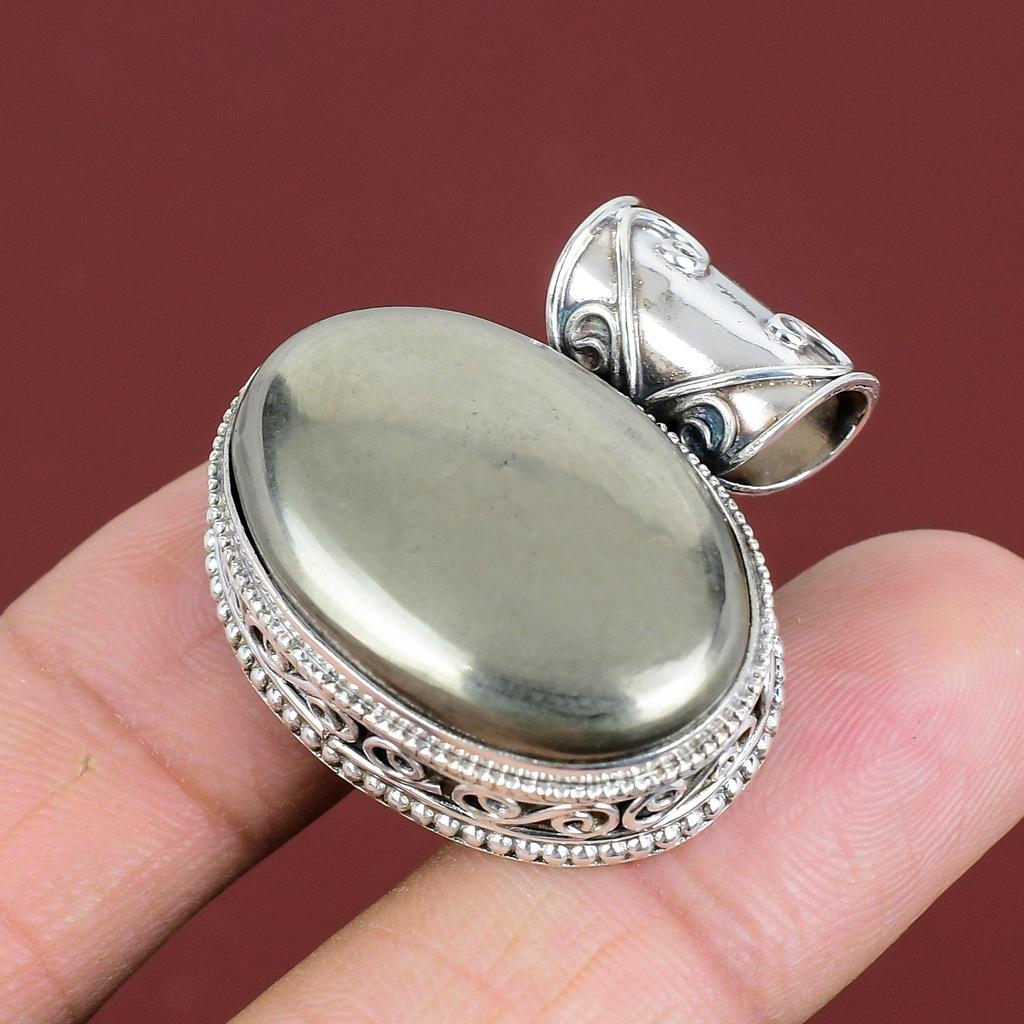 Pyrite Pendant Handmade Gemstone Jewelry 925 Sterling Silver Pendant Vintage Pendant Decent Jewelry Latest Design Pendant Anniversary Gifts