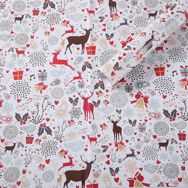 Christmas Tree & Elk Gift Wrap - Thick Coated Paper