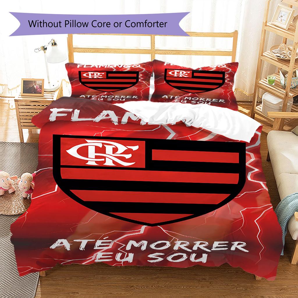 Clube de Regatas do Flamengo Pattern Bedding,Quilt Set Quilt Cover Pillowcase Home Birthday Gift(1 * duvet cover + 2 * pillowcase, without core)
