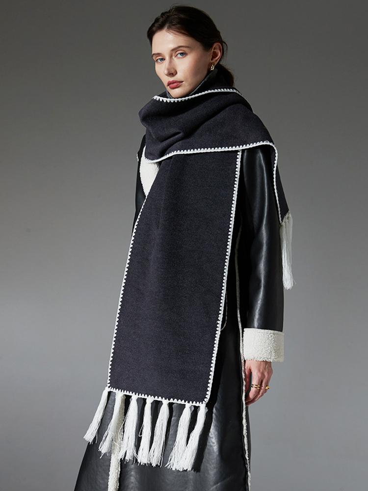 Women Winter Knitted Scarf Headscarf Ladies Men Casual Tassel Warm Scarve Mujer Male Foulard Wrap Shawl Unisex High Quality New