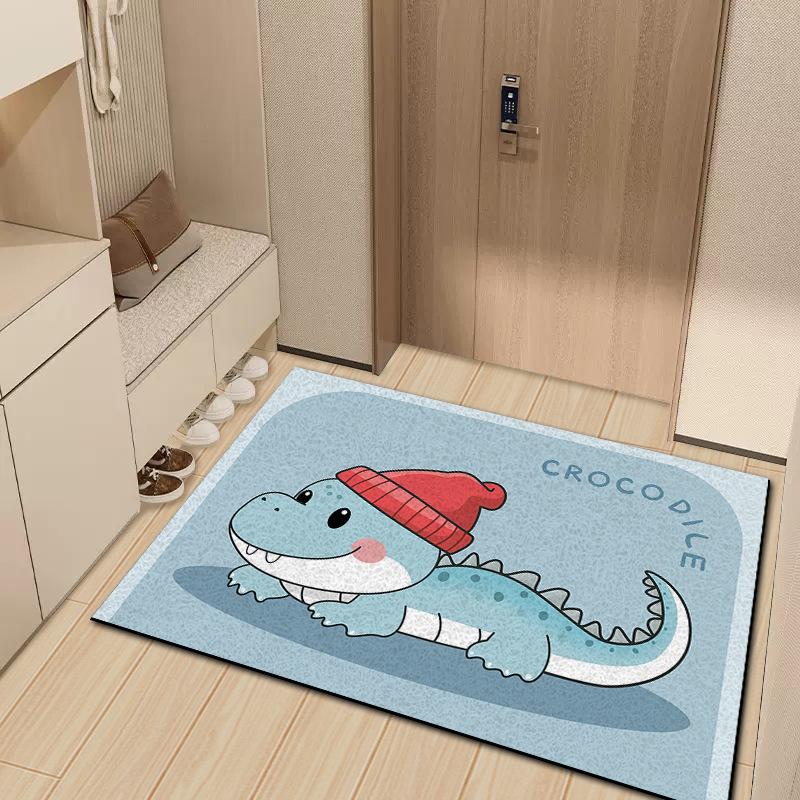 Cartoon Cute Entry Mat Entry Carpet Home Entryway Durable Floor Mat Dirt Dirt Mat Silk Ring Mat