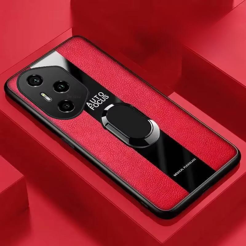Pro Honor 400 Pro Magnetický prstenový stojánek Držák Pouzdro na telefon Pro Honor 400 Pro 5G Luxusní kožené Nárazuvzdorný Bumper Zadní kryt
