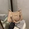 Fashion casual bow shoulder bag spring and summer new texture messenger bag simple underarm bag