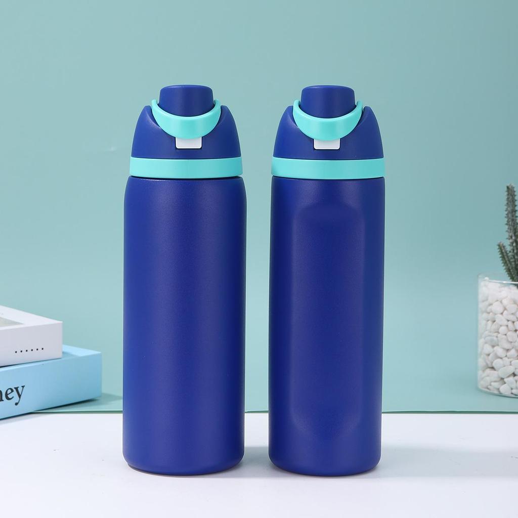 Yaratıcı Geniş Kapasiteli 304 Paslanmaz Çelik El Tipi Spor Termos Su Şişesi