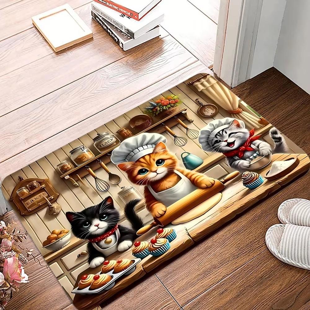

Kitten Cute Cat Kitchen Doormat Floor Mat Rug Carpet for Entryway Kitchen Anti-slip Home Decor Accessory Children s Room Gift 40x60cm