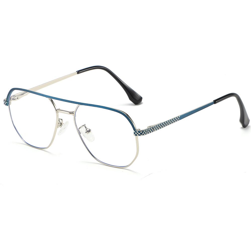 Double Bridge Men's Fashion Glasses - High-End Blue Light Blockers for a Personalized, Casual Look