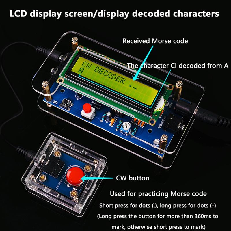 Dc 9V Diy Cw Trainer Decoder Kit Cw Decoder Morse Code Reader Lcd Display Radio Circuit Board Electronic Welding Practice Kits