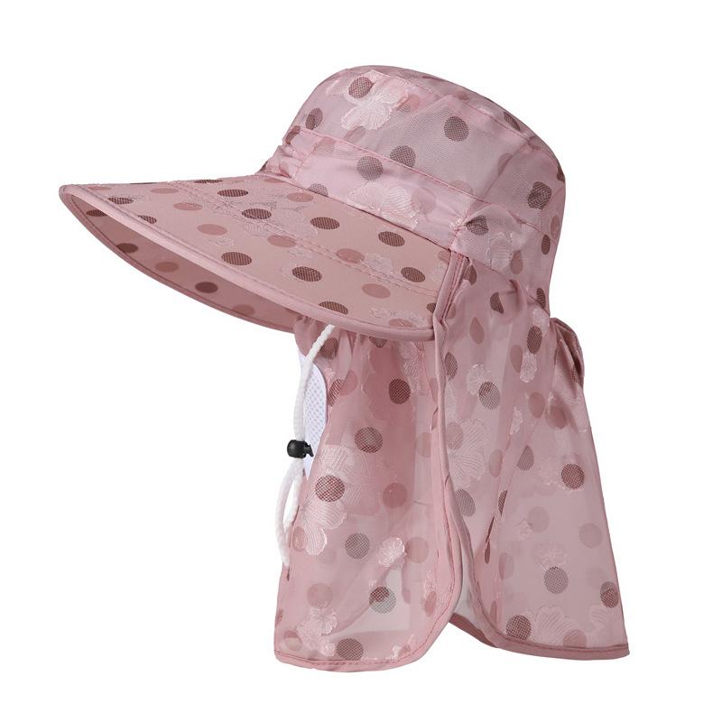 Middle-Aged Mother Ice Silk Sunscreen Hat Women'S Summer Farm Work Visor Big Edge Shawl Outdoor Tea Picking Hat