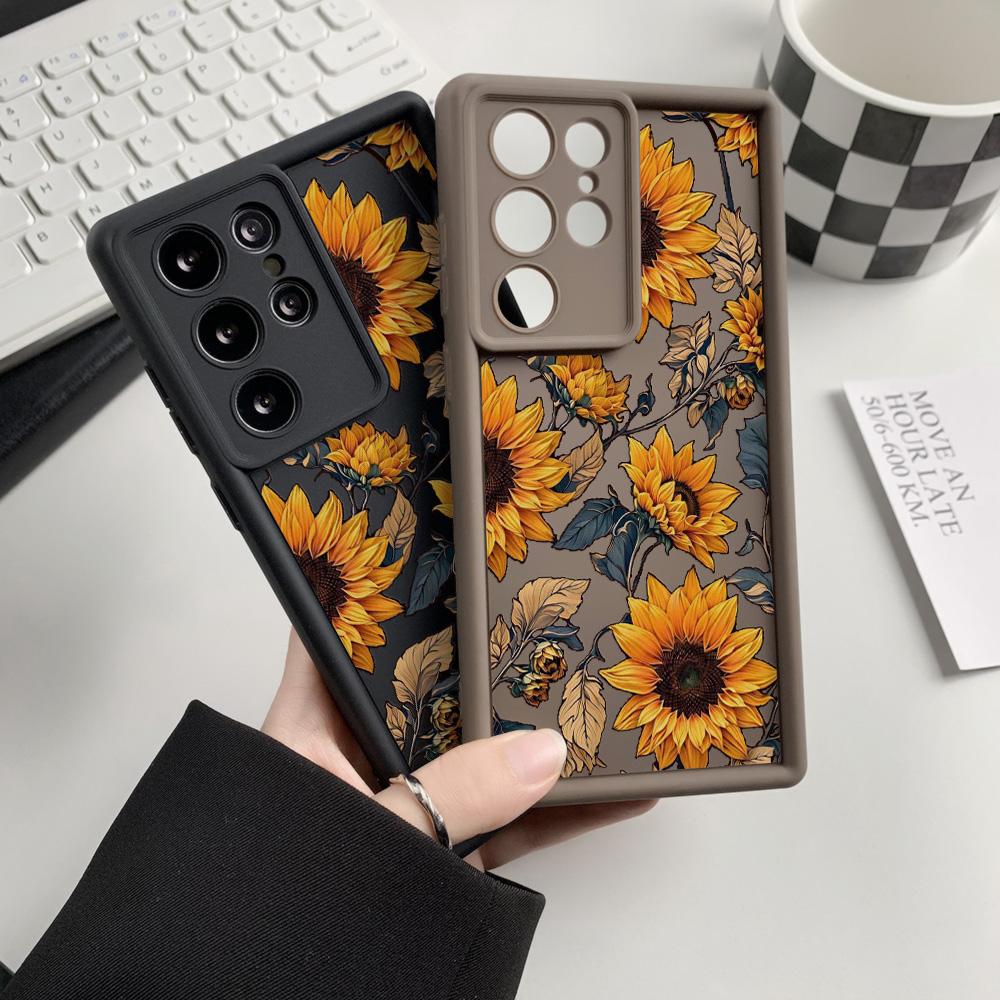 Soft TPU Case For Samsung A55 5G S25 Ultra S24 FE A54 A16 A15 A53 A35 A34 A14 A13 A06 A05 A05s A33 A25 S23 S22 Plus Flower Cover