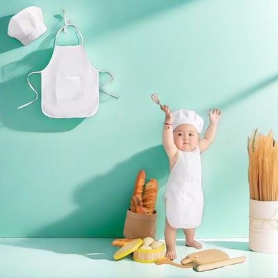 Baby Chef Hat Photography Prop Newborn Art Photoshoot Styling Costume Photo Outfit