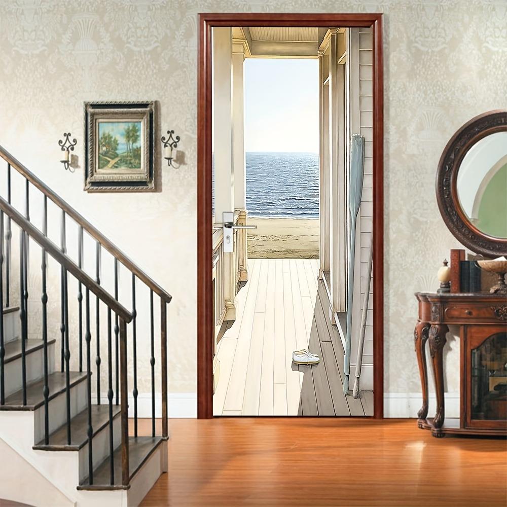 Samolepicí vinylové dveřní samolepky, kamuflážní umělecký tisk, odnímatelná vodotěsná tapeta, samolepicí PVC nástěnné malby, dekorace interiérových stěn