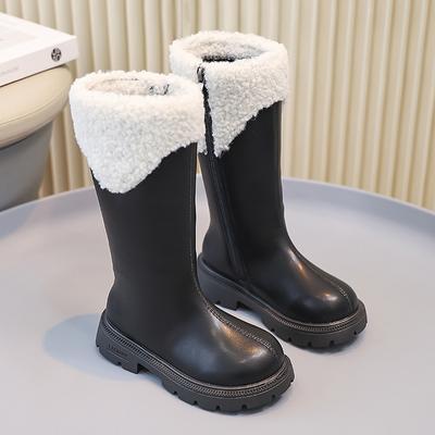 Mädchen Schuhe Kinder Lange Stiefel Neue Herbst und Winter Stile Lange und Hohe Stiefel mit Plüsch und Stilvolle Prinzessin