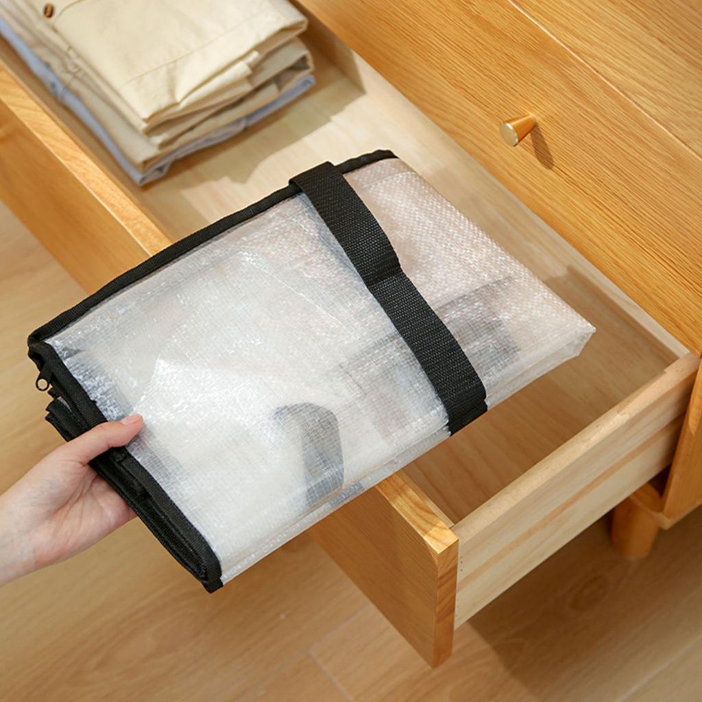 Sturdy Net Handle Storage Bag See-Through Oversized Waterproof Pattern for Seasonal Clothes Bedding Organization