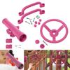 Playground Equipment Swingset Attachments Pink Set Pirate Ship Wheel for Kids Playhouse Climbing