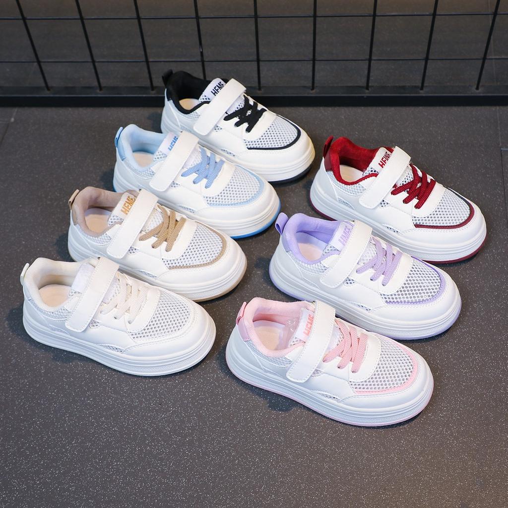 Children's Sports Shoes Boys' Fashion Little White Shoes 2025 Summer New Breathable Mesh Board Shoes Girls' Casual Shoes Trend