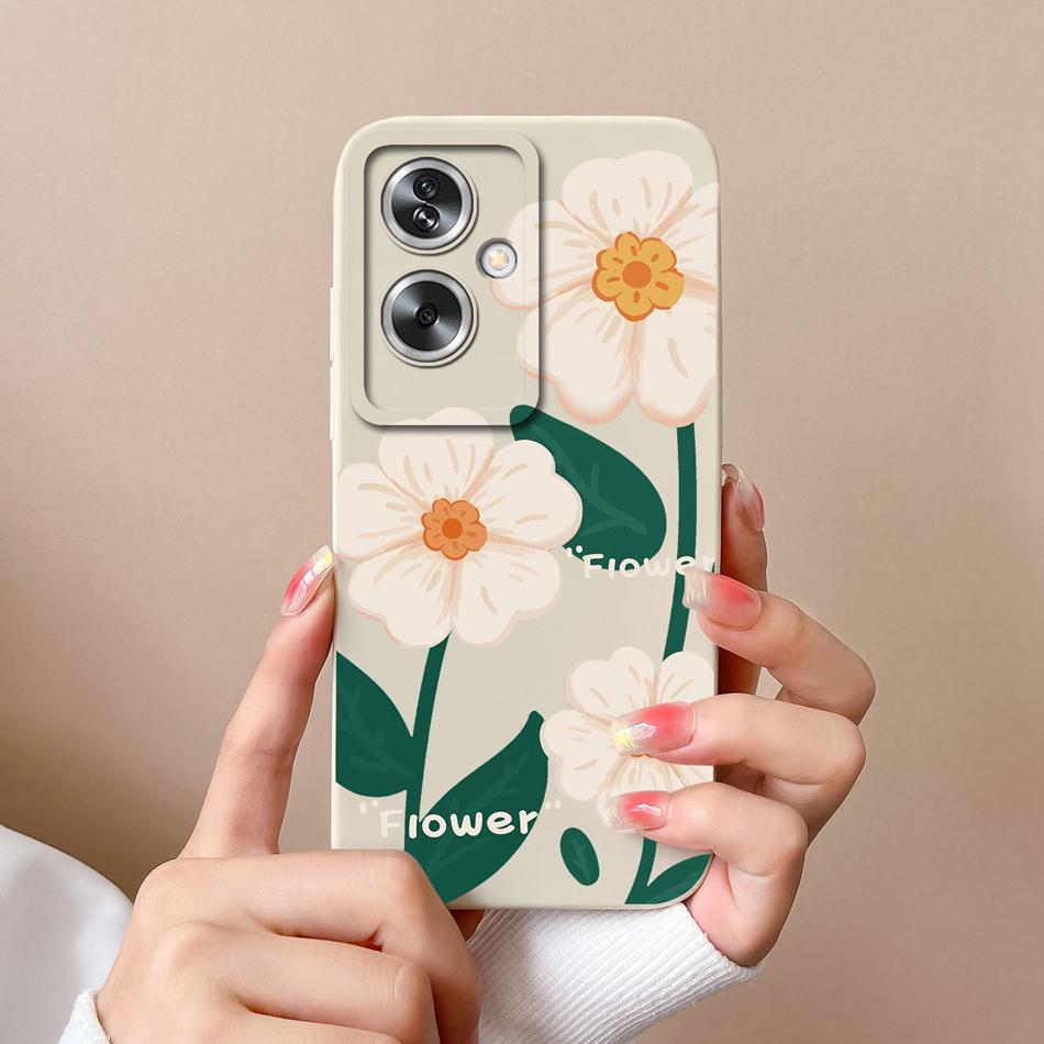 Case For OPPO A79 A2 5G Flower Soft Liquid Silicone Camera Lens Protection Phone Shockproof Back Cover For OPPO A79 A2 Funda
