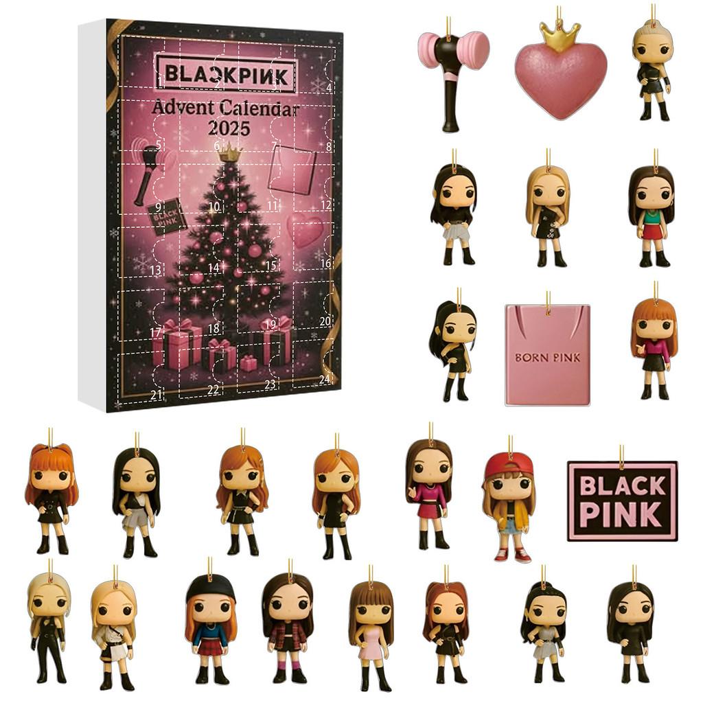 Blackpink Christmas Countdown Advent Calendar With Acrylic Keychains For Holiday Gift Giving