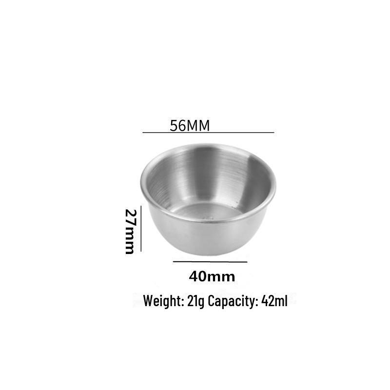 Petite assiette ronde en acier inoxydable 304 pour assaisonnement, steak, salade ou sauce.