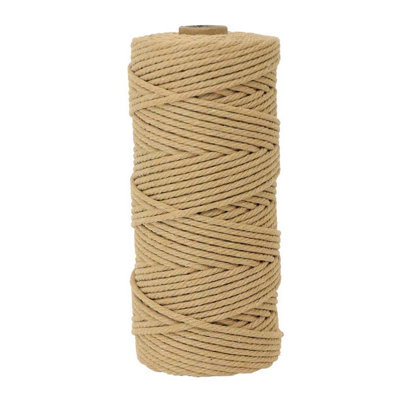 100M/Rouleau Fourniture Décoration Maison Corde Coton Macramé Colorée Tricotée à la Main 3mm Projets DIY Emballage Cadeau Naturel