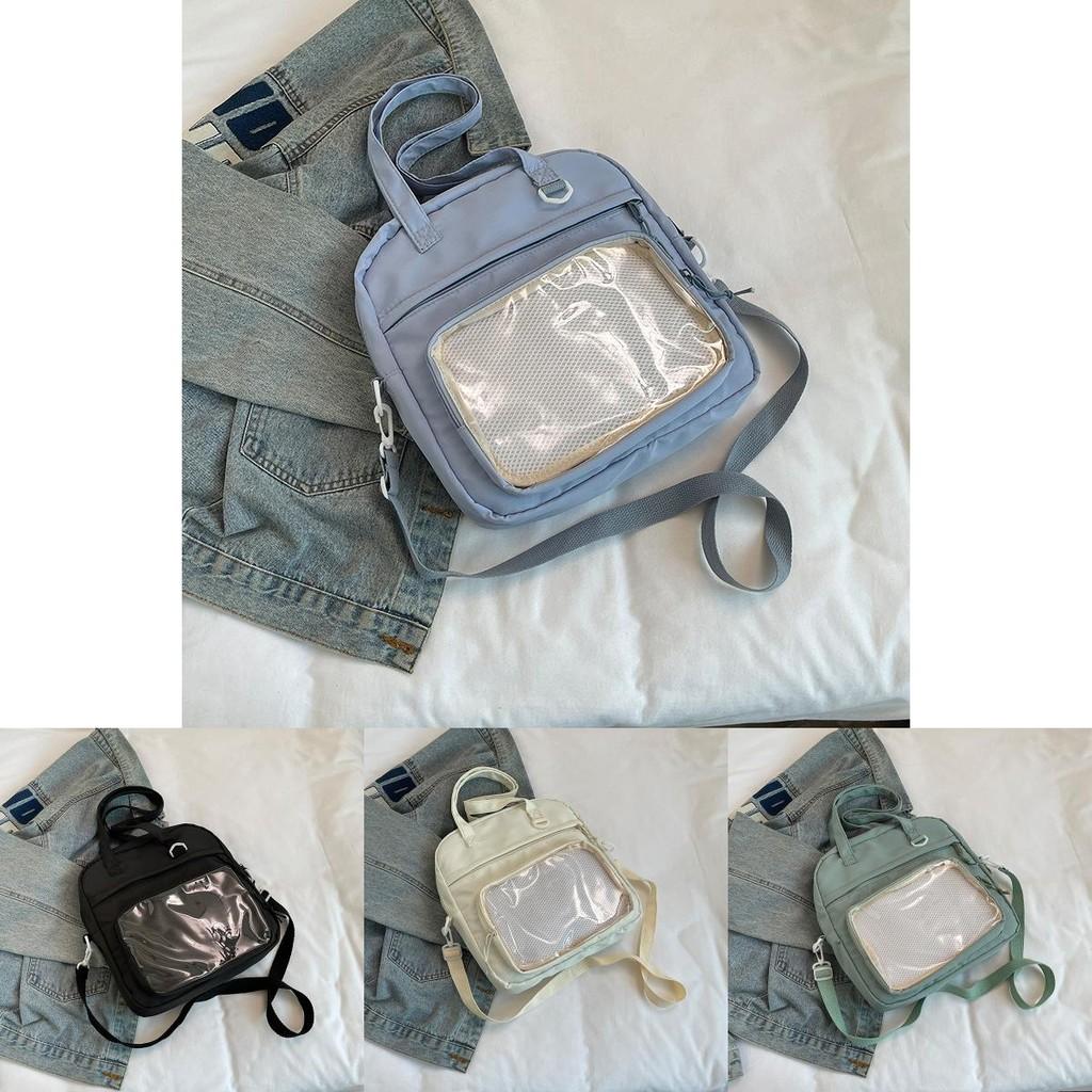 Fashionable Nylon Tote Bag In Black White Green And Blue With Soft Structure