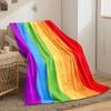Vertikale Streifen in regenbogenähnlichen Farben: lila, blau, grün, gelb, orange, rot. Decke für alle Jahreszeiten Mittagspause Überwurf Geschenk