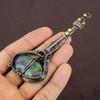 Guitar Ruby Zoisite Lab-Created Handmade Copper Wire Wrap Pendant 4.25" V2e81