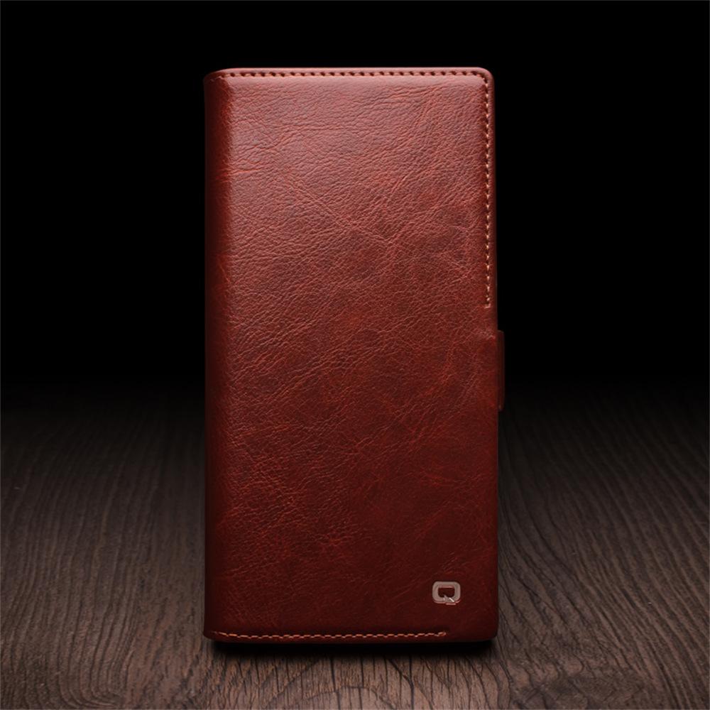 QIALINO For Samsung Galaxy S25 Ultra Case Genuine Cow Leather Wallet Phone Cover with Magnetic Closure