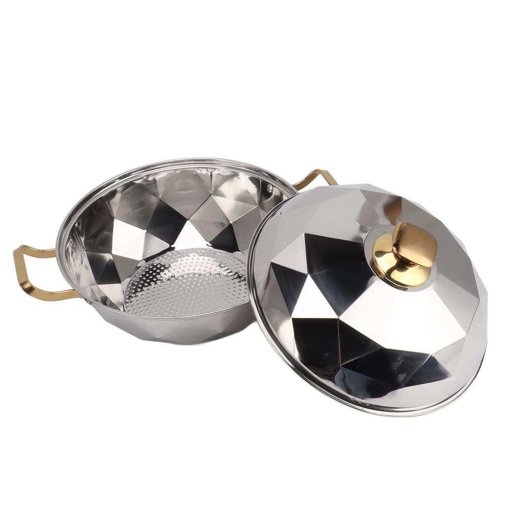 Multipurpose Stainless Steel Steam Pot with Steaming Plate Double Layer for Induction Cooker