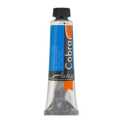 Oil Paint - Cobra - Watermixable - Cerulean Blue (Phthalo) - 40ml Tube - Adults