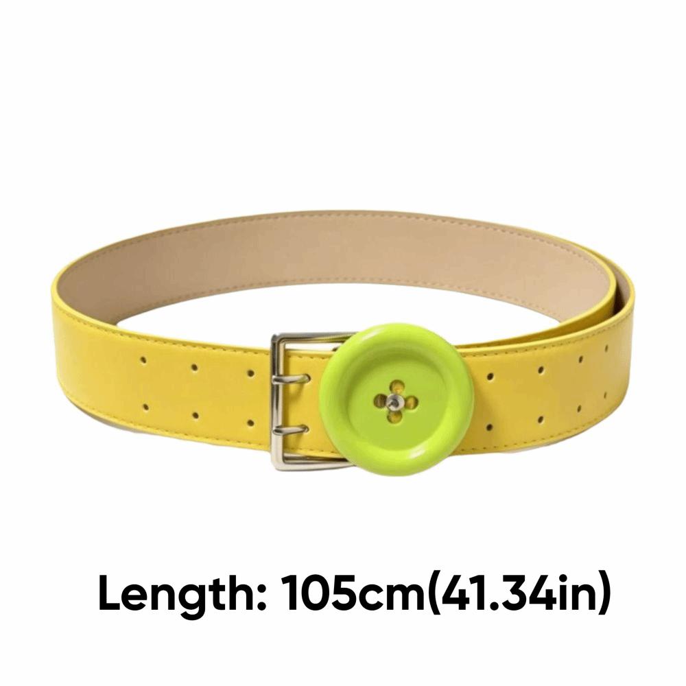 PU Y2K Waist Belt Large Button Decor Fashion Belt New Button Belt  Jeans