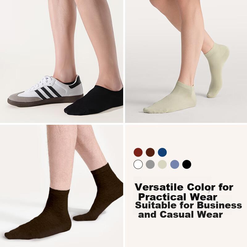 Ubras Cotton Breathable Mid-Calf Socks for Men, Odorless Sports Socks, 5 Pairs, Couples' Multi-Color Straight-Leg