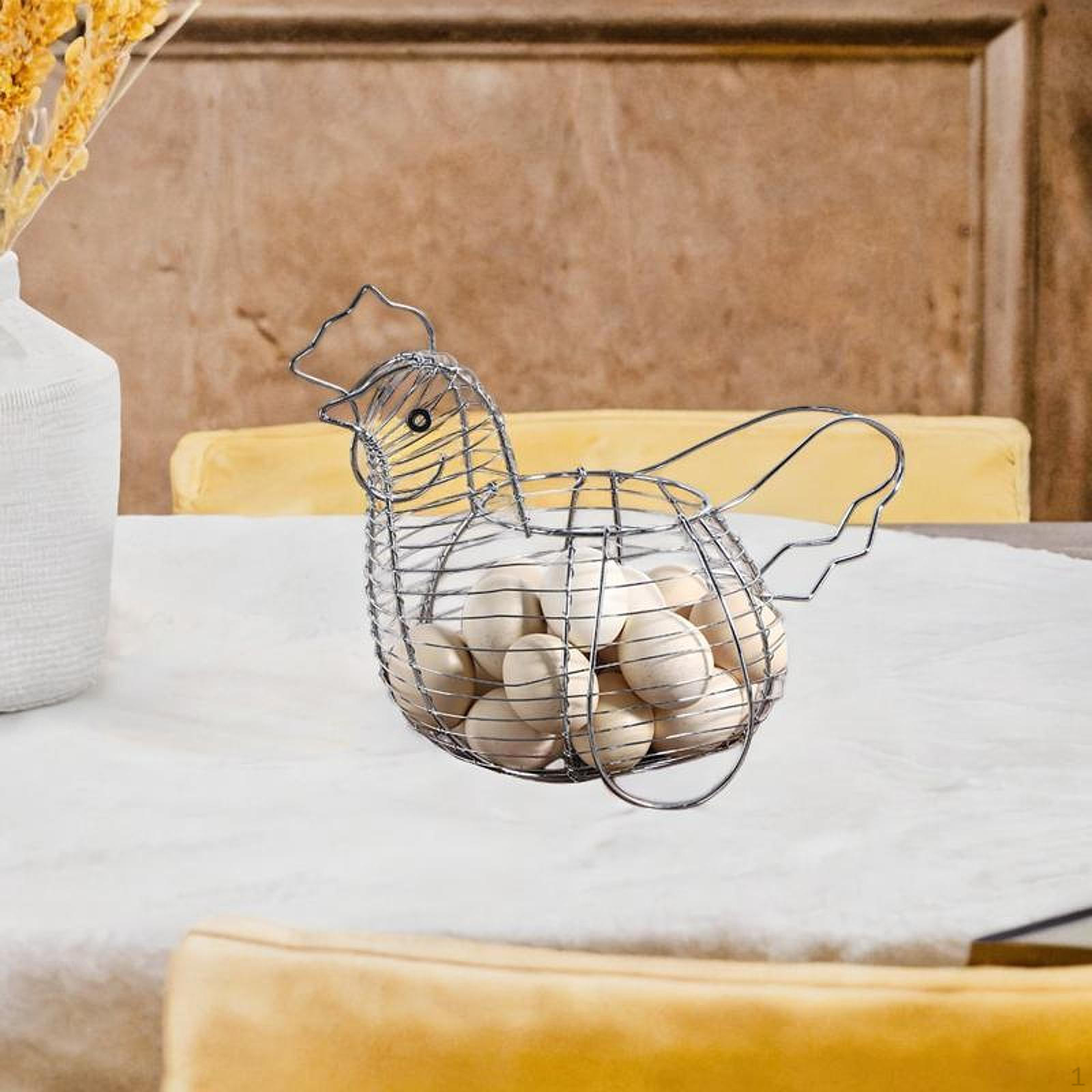 Металлическая проволочная корзина для хранения куриных яиц Кухонный держатель Настольный органайзер для хранения яиц