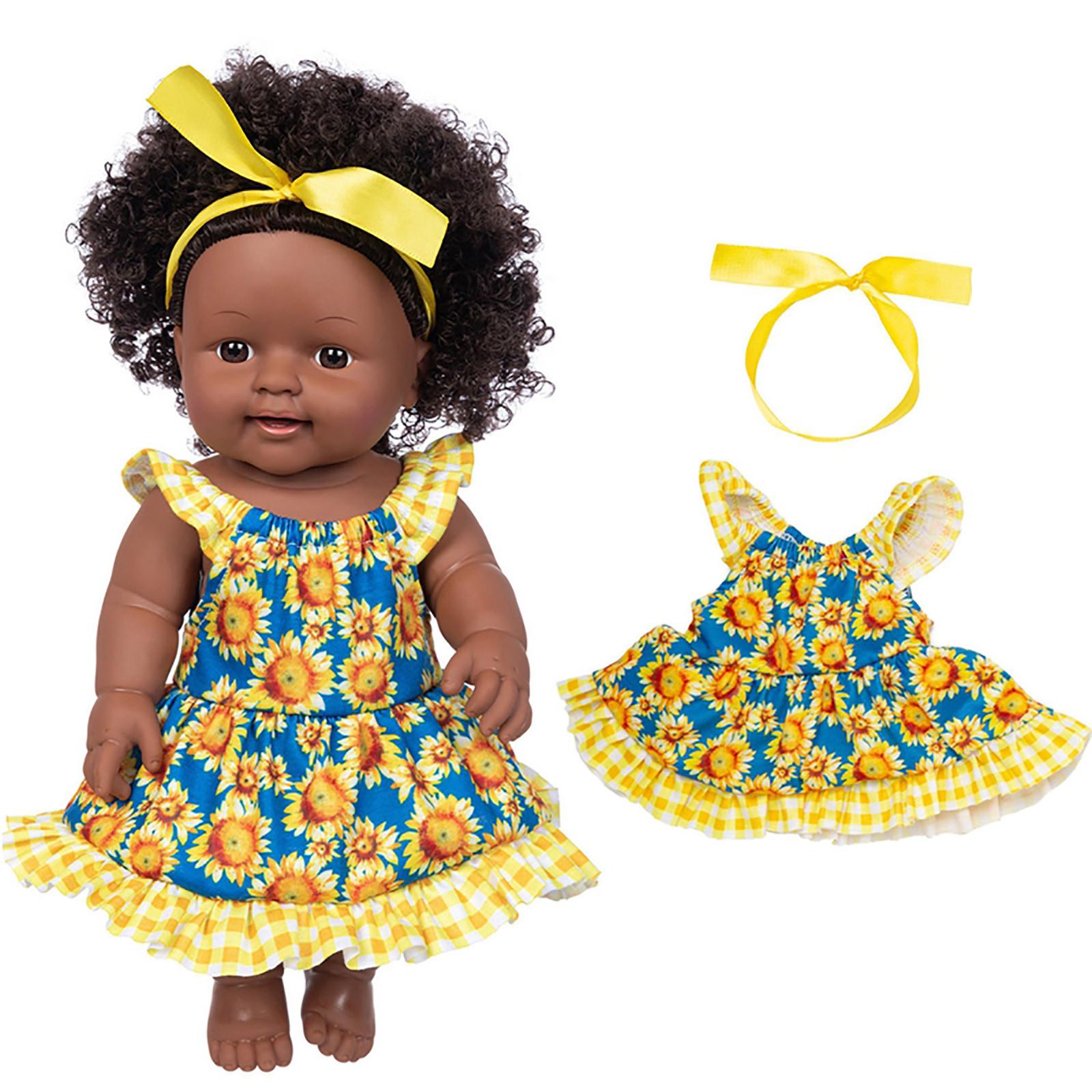 

Black Black Baby Cute Curly Black 35CM Vinyl Baby Toy