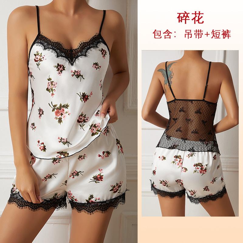 

Источник пижамы женские ледяной шелк кружева сращивание домашний сексуальный подтяжки юбка комплект S (recommended 80-50 kg) цветочный