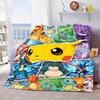 Pokemon Cartoon Blanket Flannel Soft Warm Plush Throw for Bed Couch Sofa Lightweight Cozy Travel Decor -QJY