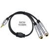 3.5mm to Dual 6.35mm Stereo Cable 1/8 Mini Jack to 2x6.35mm Y Splitter Adapter