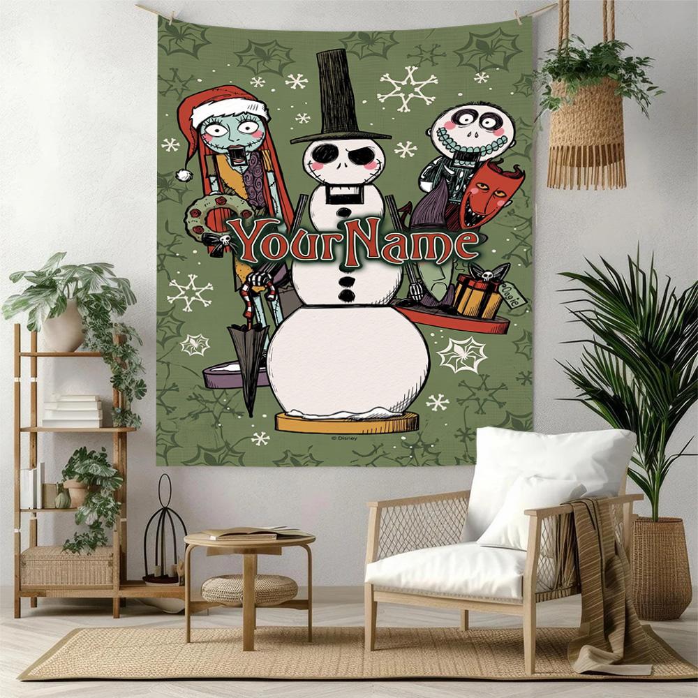 Christmas Nightmare Custom Your Name Wall Decor Tapestry Art For Pet Memorial Birthdaywedding Party Backdrop Family Gift