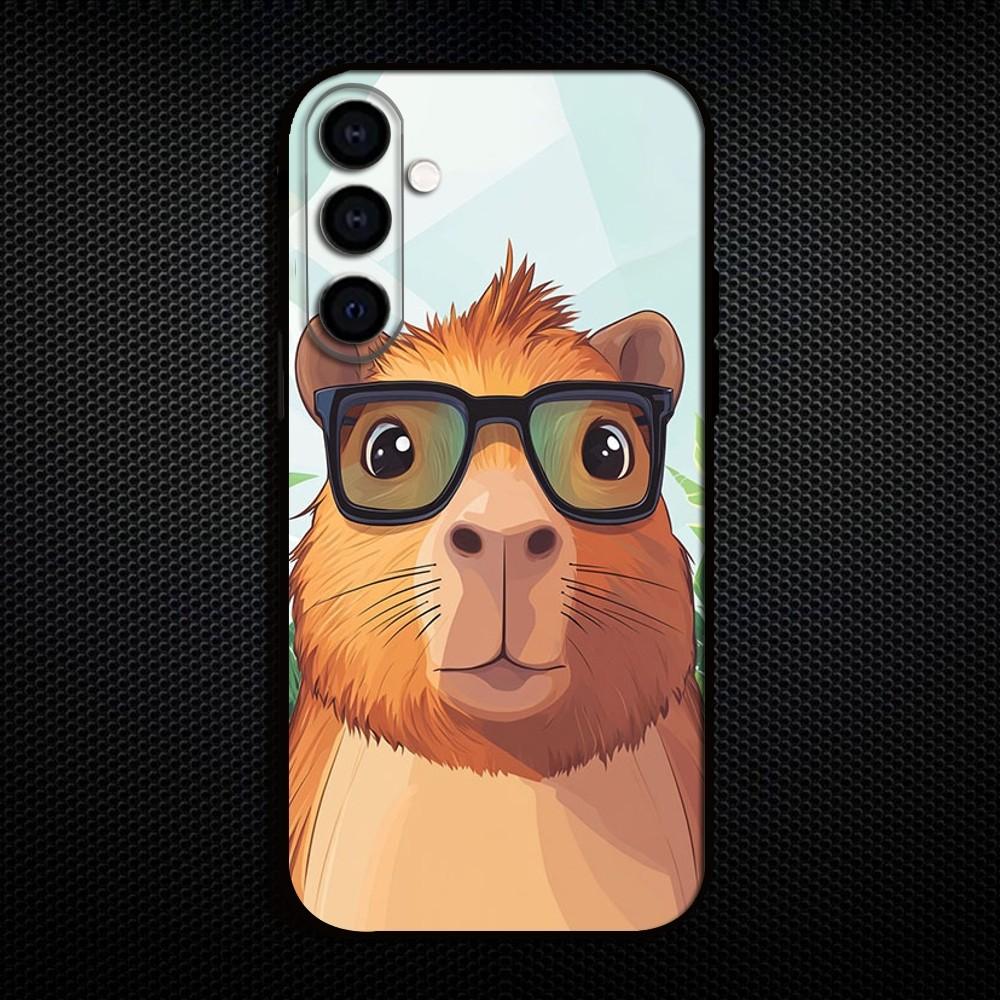 Cute Capybara Funny Phone Case For Samsung Galaxy A73/A72/A71/A70/A53/A52/A51/Others Soft Black Shell