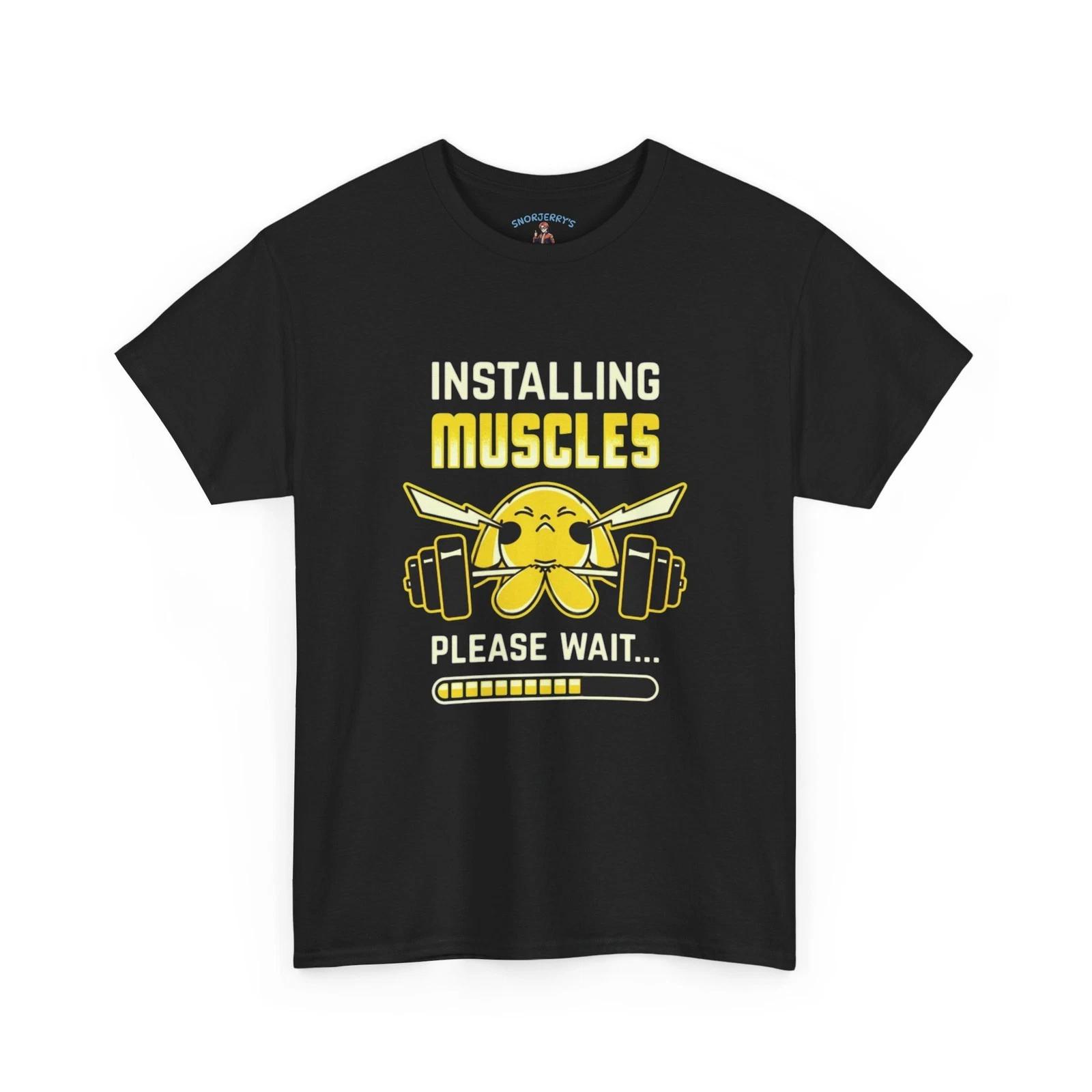Installing Muscles - Bodybuilding T-Shirt - Gym Workout Graphic S