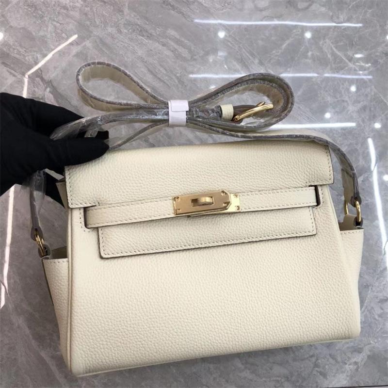 The first layer of cowhide TOGO cowhide KL bag women's versatile retro mailman bag spring senior feeling shoulder messenger bag