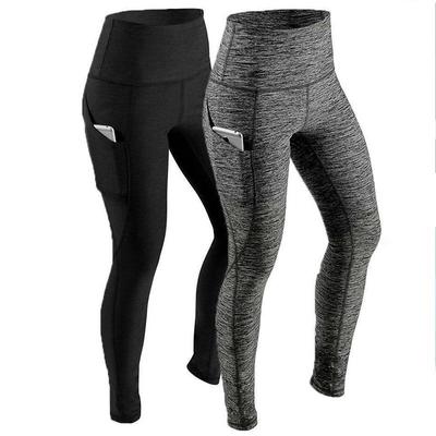 Einfarbige Sport-Leggings für Damen mit Tasche, hohe Taille, Push-Up-Hose, Fitness, Fitnessstudio, Workout, Yoga